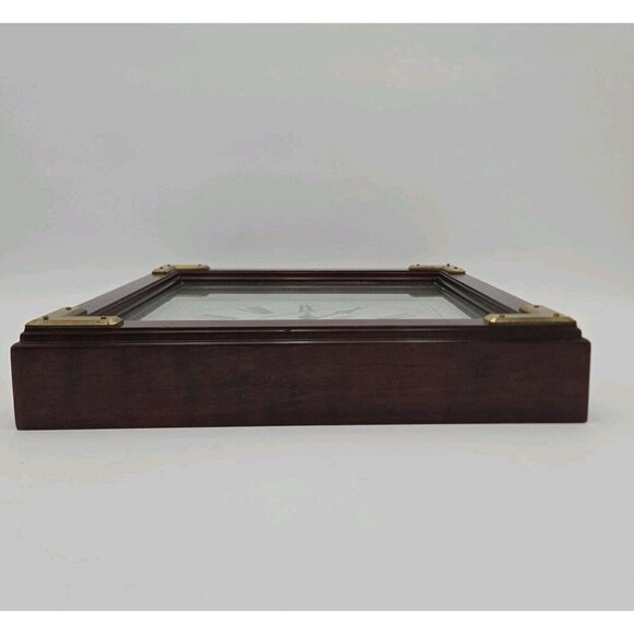 Ethan Allen Wooden Clock Brass Accents Roman Numerals Quartz Made In USA - Picture 14 of 16